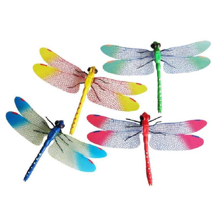 4 PCS/Set Simulation Dragonfly Magnetic Refrigerator Stickers Home Wall Garden Decoration(Magnetic)