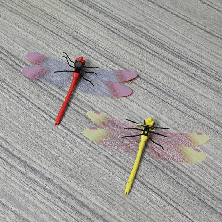 4 PCS/Set Simulation Dragonfly Magnetic Refrigerator Stickers Home Wall Garden Decoration(Pin)