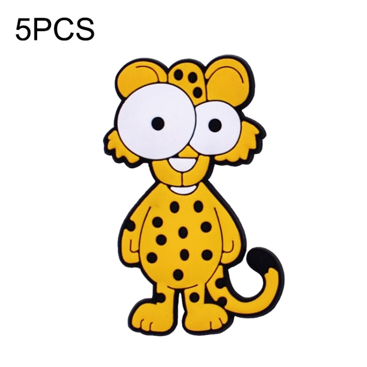 5 PCS Cartoon Animals Acrylic Material Refrigerator Magnet(Leopard)