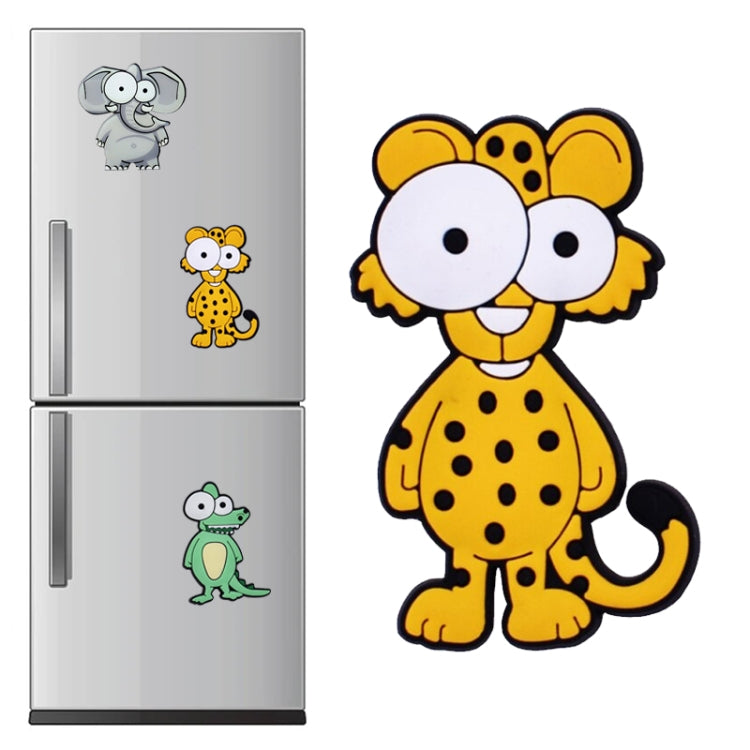 5 PCS Cartoon Animals Acrylic Material Refrigerator Magnet(Leopard)