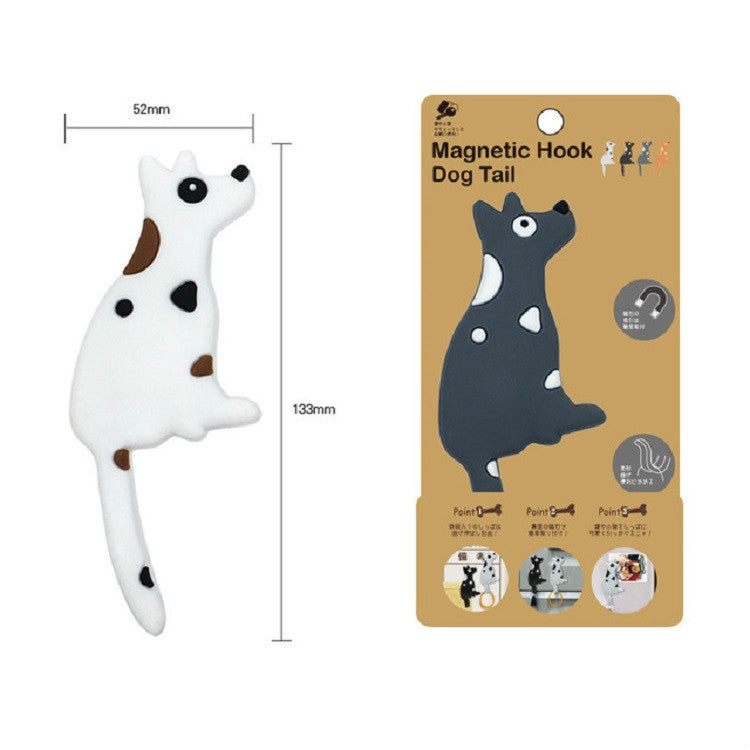 Cartoon Cute Dog Tail Refrigerator Magnet Sticker Refrigerator Decoration Small Objects(Black)