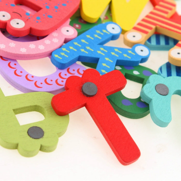 26 PCS Children Early Education Cartoon Wooden Large English Alphabet Animal Fridge Magnet