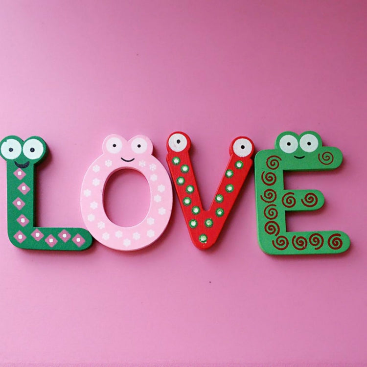 26 PCS Children Early Education Cartoon Wooden Large English Alphabet Animal Fridge Magnet