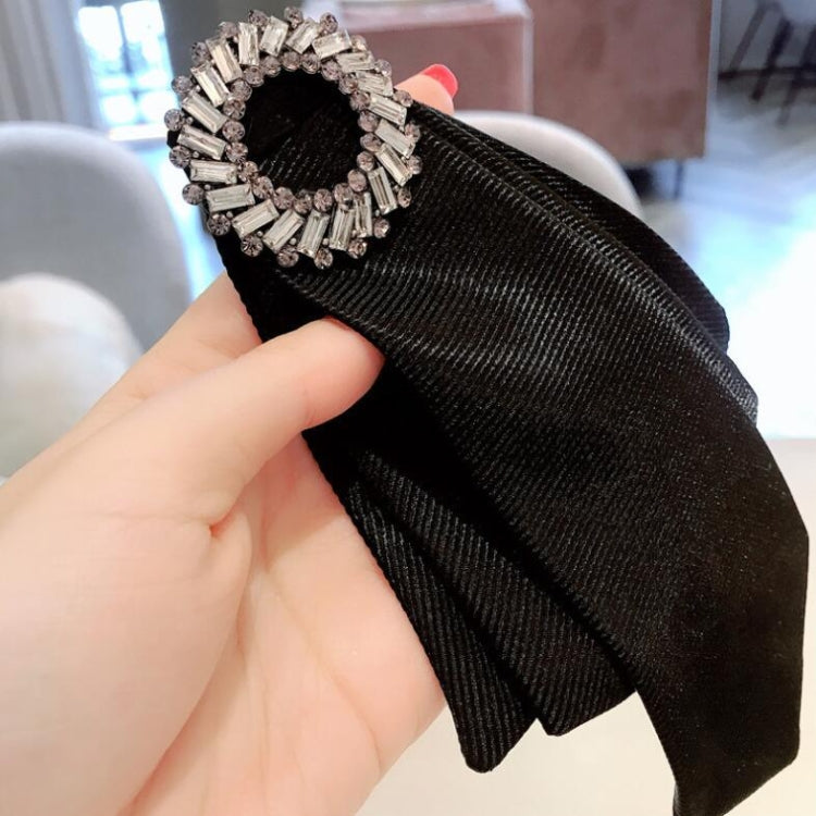 Women Rhinestone Bow Tie Wild Brooch Clothing Accessories(As Show)