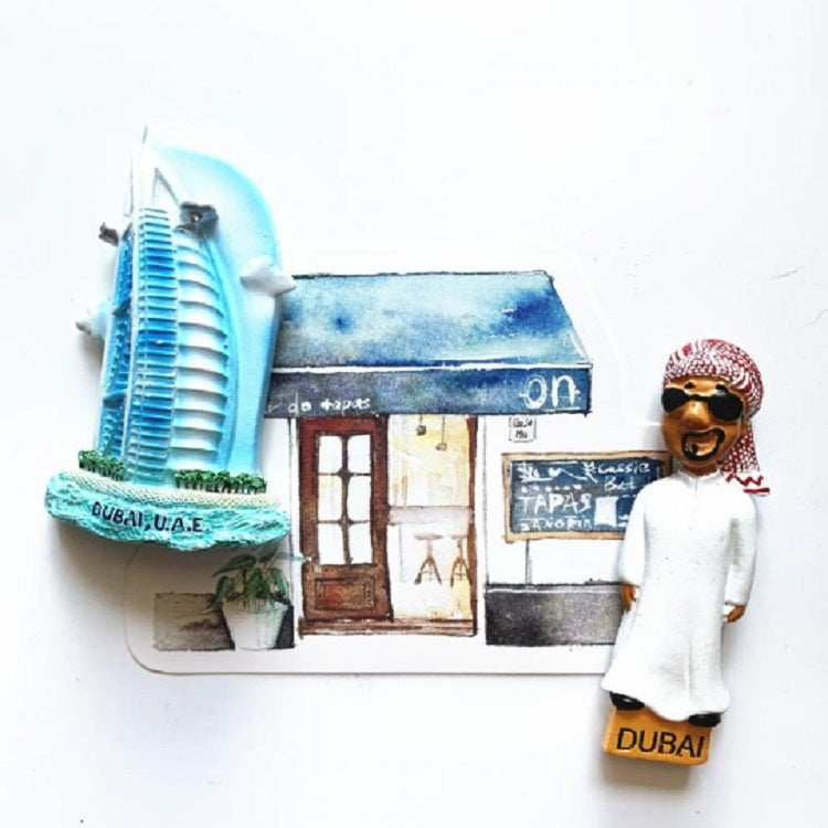 Three-dimensional Magnetic Refrigerator Stickers Tourist Attractions Souvenirs(Burj Al Arab)