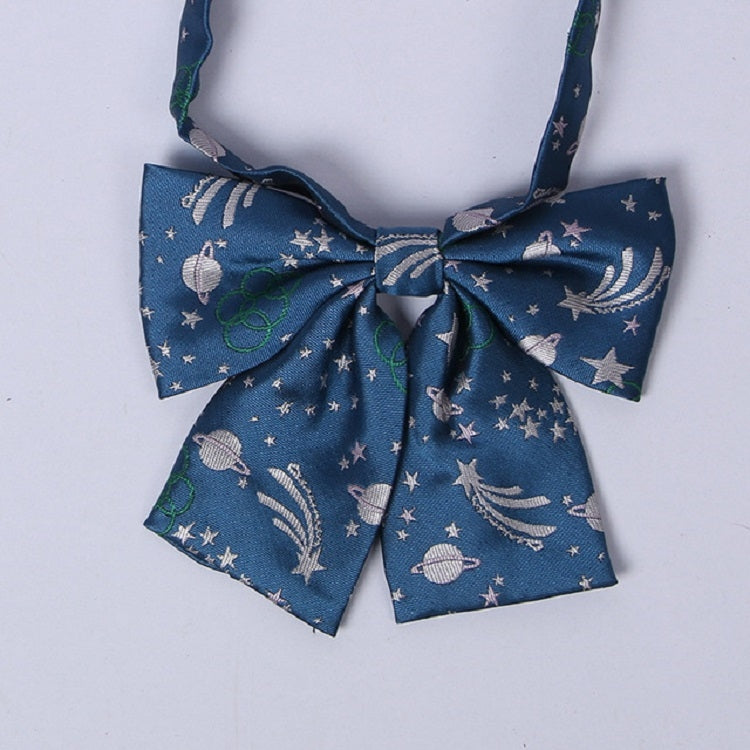 Planet Meteor Pattern College Style Bow-knot Uniform Bow Tie(Green)