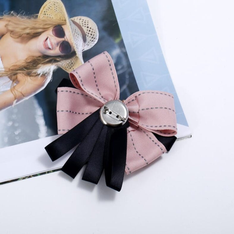 Women Diamond Pearl Multilayer Ribbon Bow-knot Bow Tie Clothing Accessories(Black)