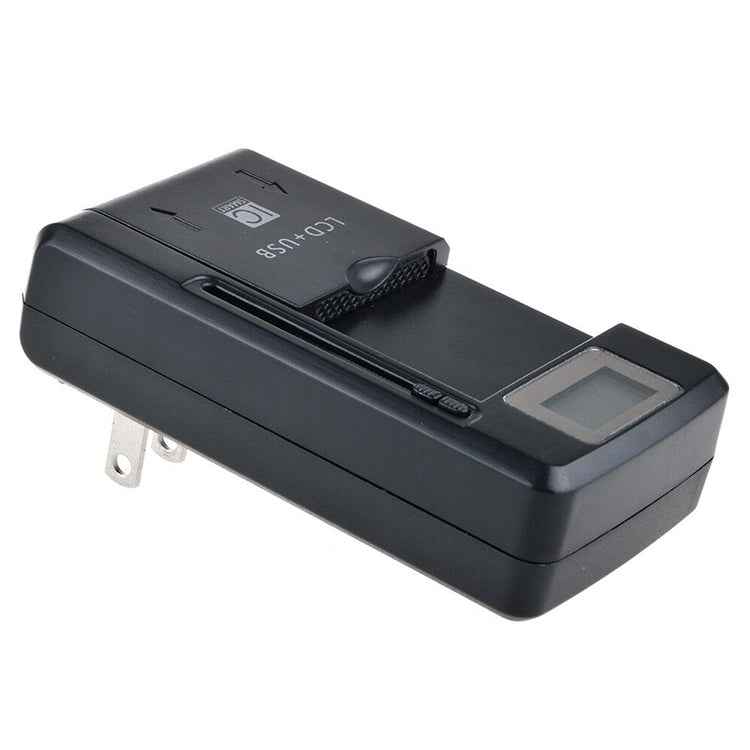 Uniqbuy For Universal Cell Phone Battery Charger with USB Output & LCD Display, US Plug