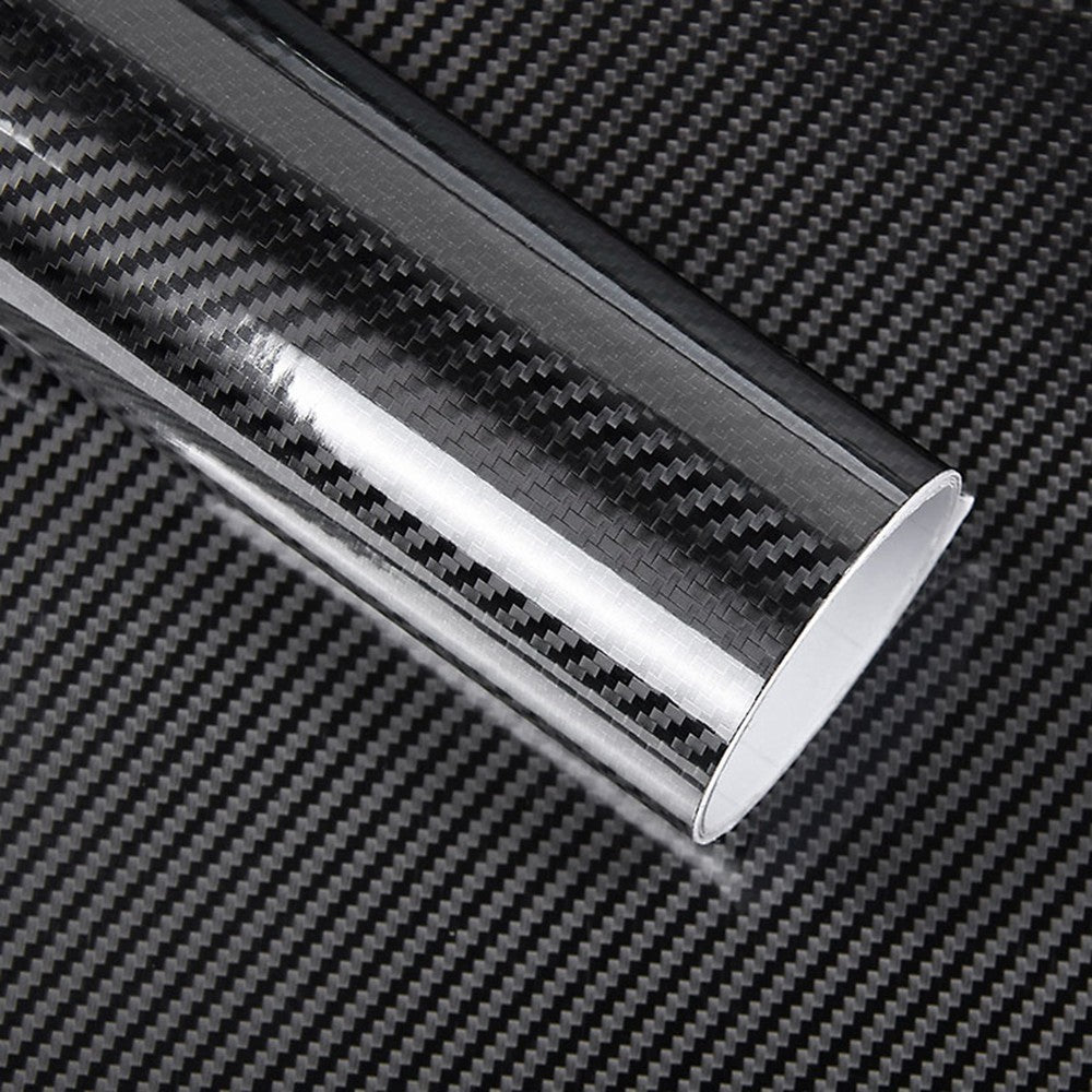 5D Vinyl Film Carbon Fiber Car Wrap Film Carbon Fiber Car Sticker Accessory Auto Film - Black