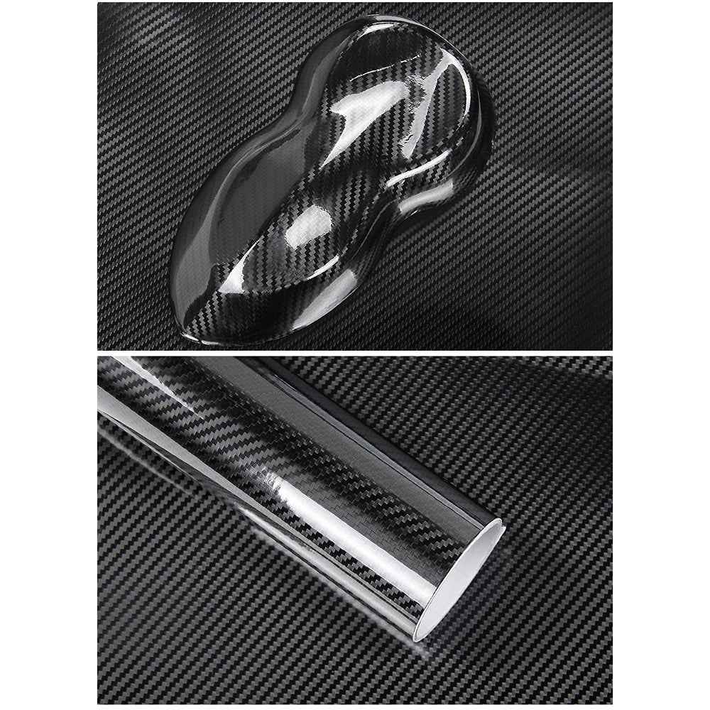 5D Vinyl Film Carbon Fiber Car Wrap Film Carbon Fiber Car Sticker Accessory Auto Film - Black
