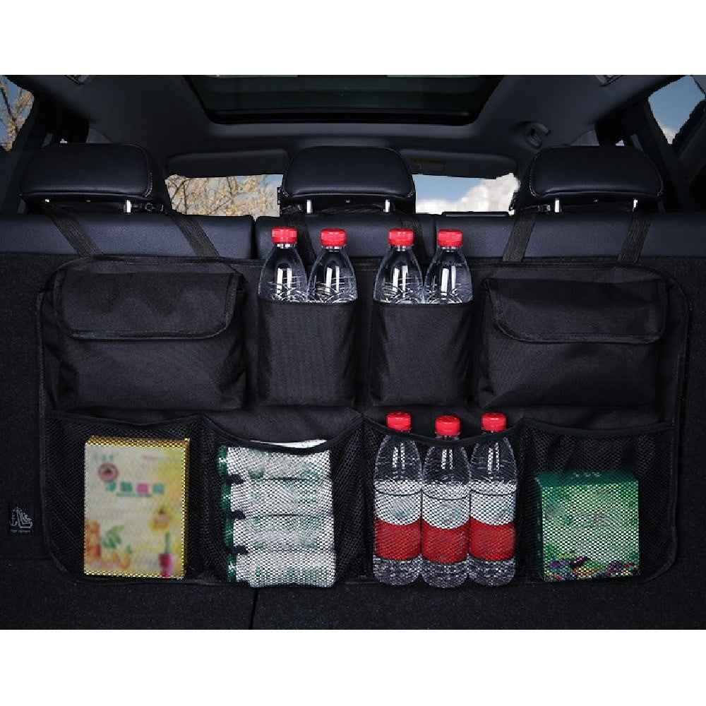 Auto Car Organizer Trunk Back Seat Universal Storage Bag Mesh Net Pocket - Black