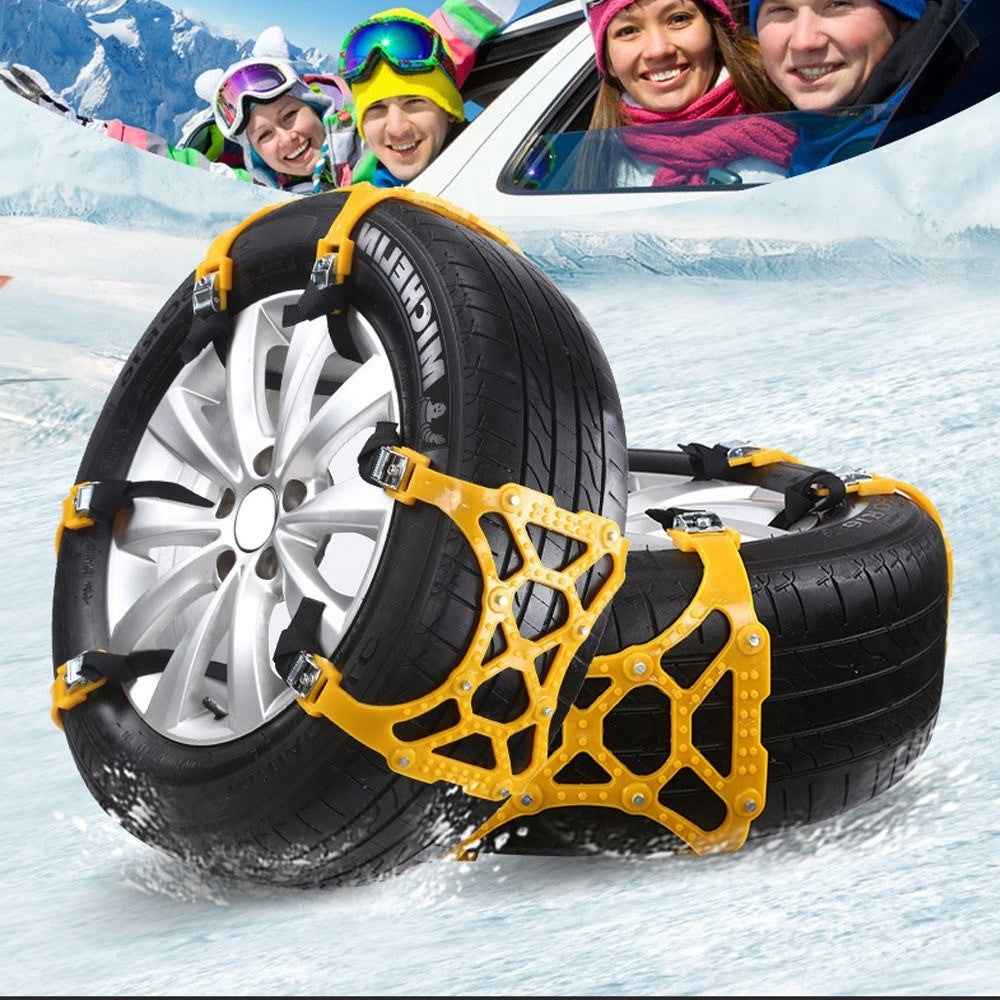 Emergency Tire Snow Chain TPU Anti-skid Strap Vehicle Off-Road Safe Car Wheel Tire Wheel Chain - Yellow