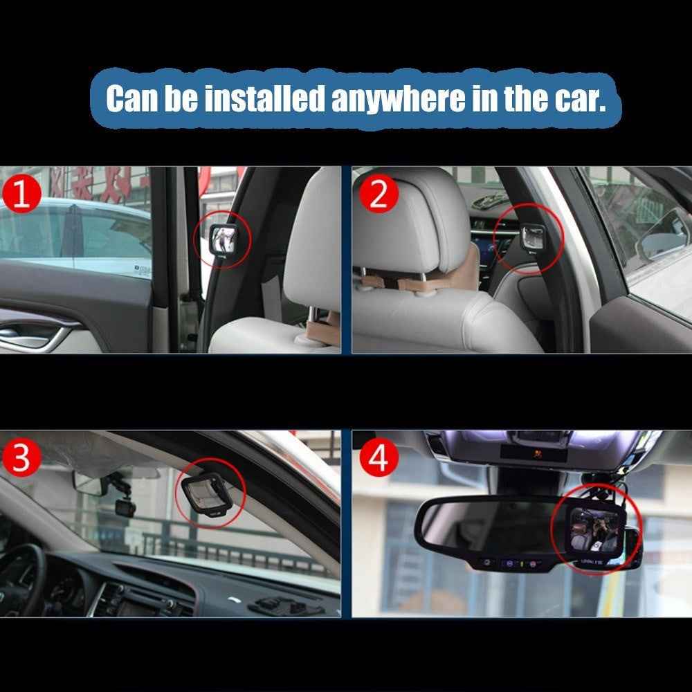 270 Degrees Wide Angle Car Rear Passenger Magnet Mirror Car Auxiliary Rearview Universal Interior Mirror Eliminate Blind Point for Car Safety Backseat