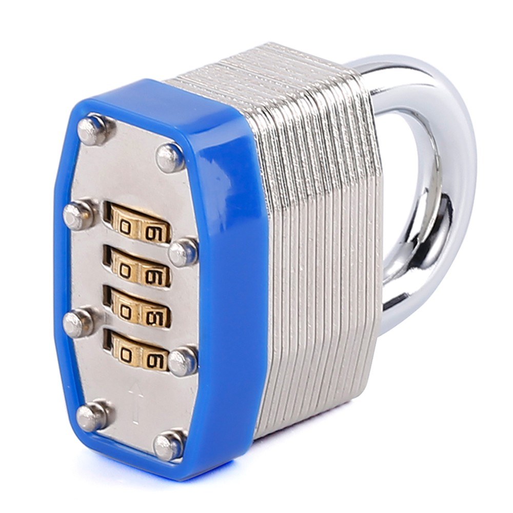 4-Digit Bottom Resettable Combination Padlock Anti-Theft Security Padlock for School Gym Storage Gate Cabinet