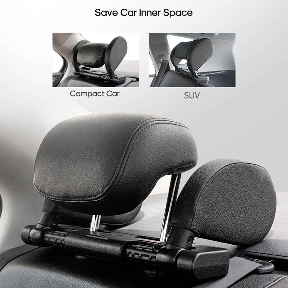 Triaxial Adjustable Car Seat Headrest Pillow Car Neck Head Shoulder Sleep Cushion - Black