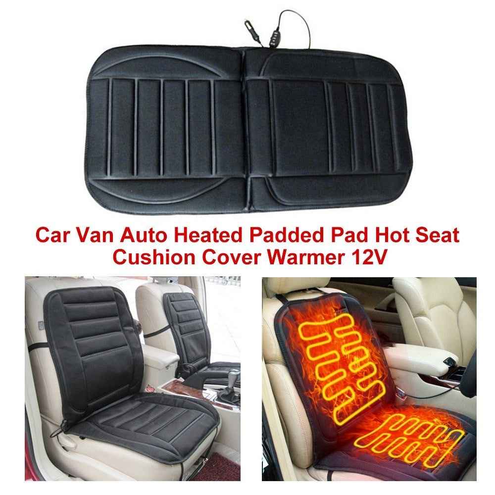 Car Van Auto Heated Padded Pad Non-slip Hot Seat Cushion Cover Warmer 12V