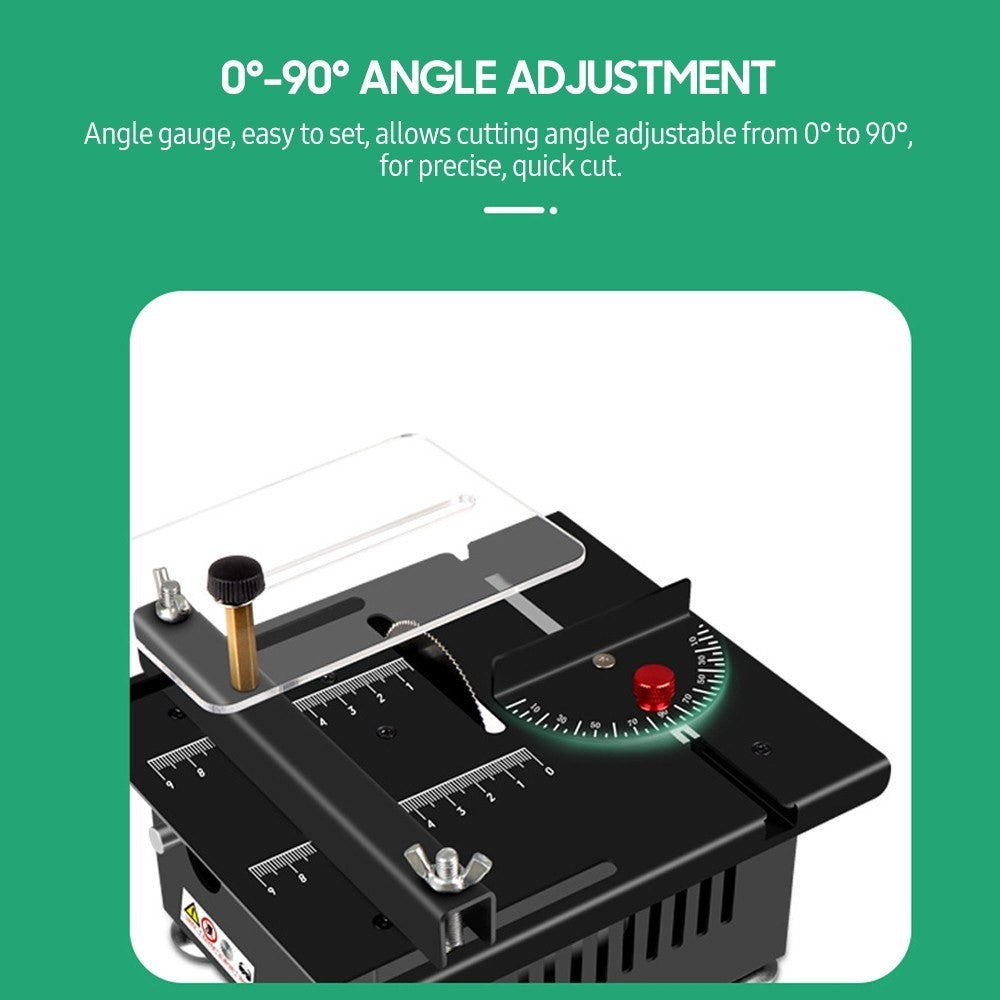 Table Saw Cutting Set 100W Mini Table Saw with 16mm Cutting Depth and Blade Flexible Shaft - EU Plug/Type 3/Liftable Blade