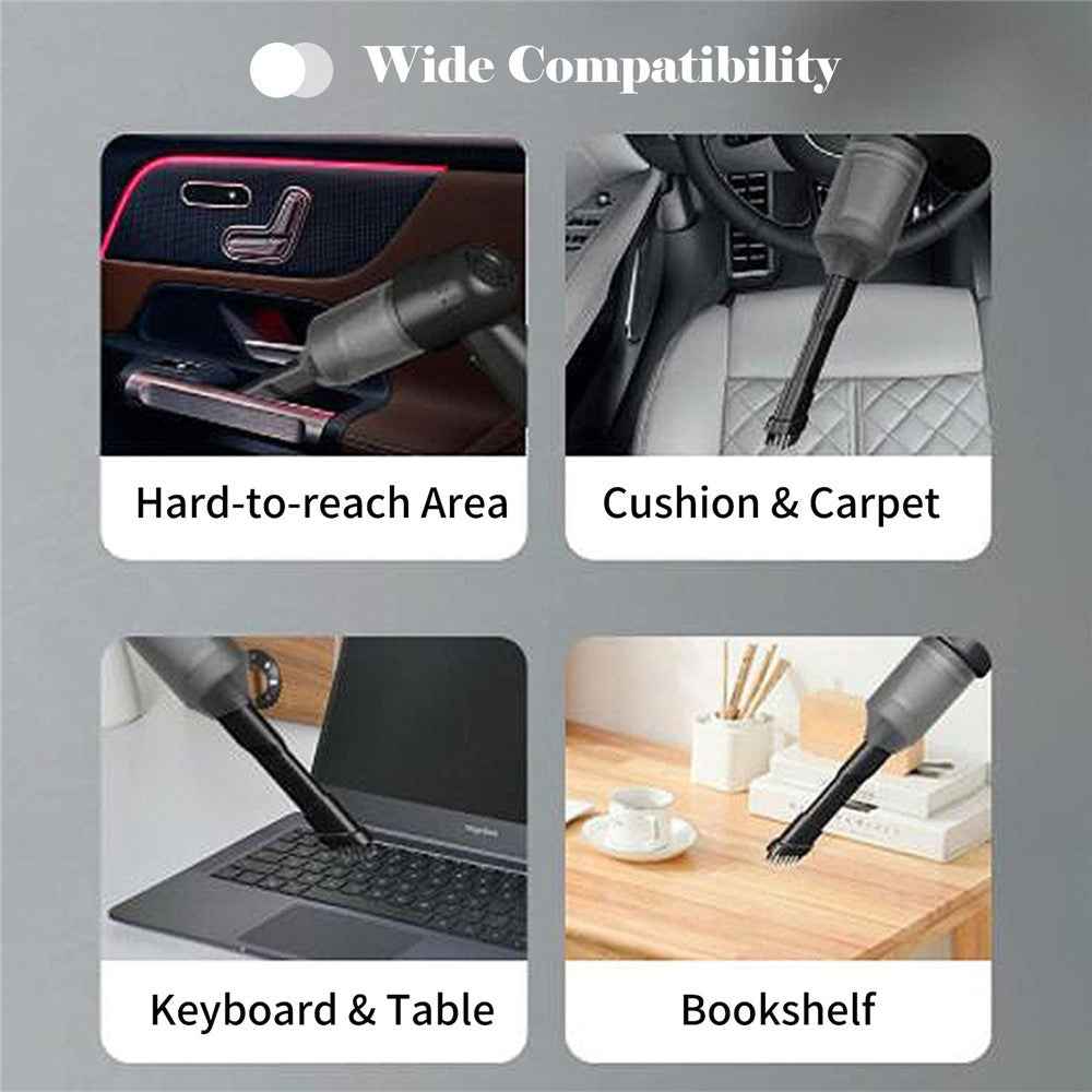 Cordless Vacuum Cleaner 9000PA 100W Rechargeable Wet and Dry Handheld Vacuum Cleaner for Pet Hair Home Office - Black