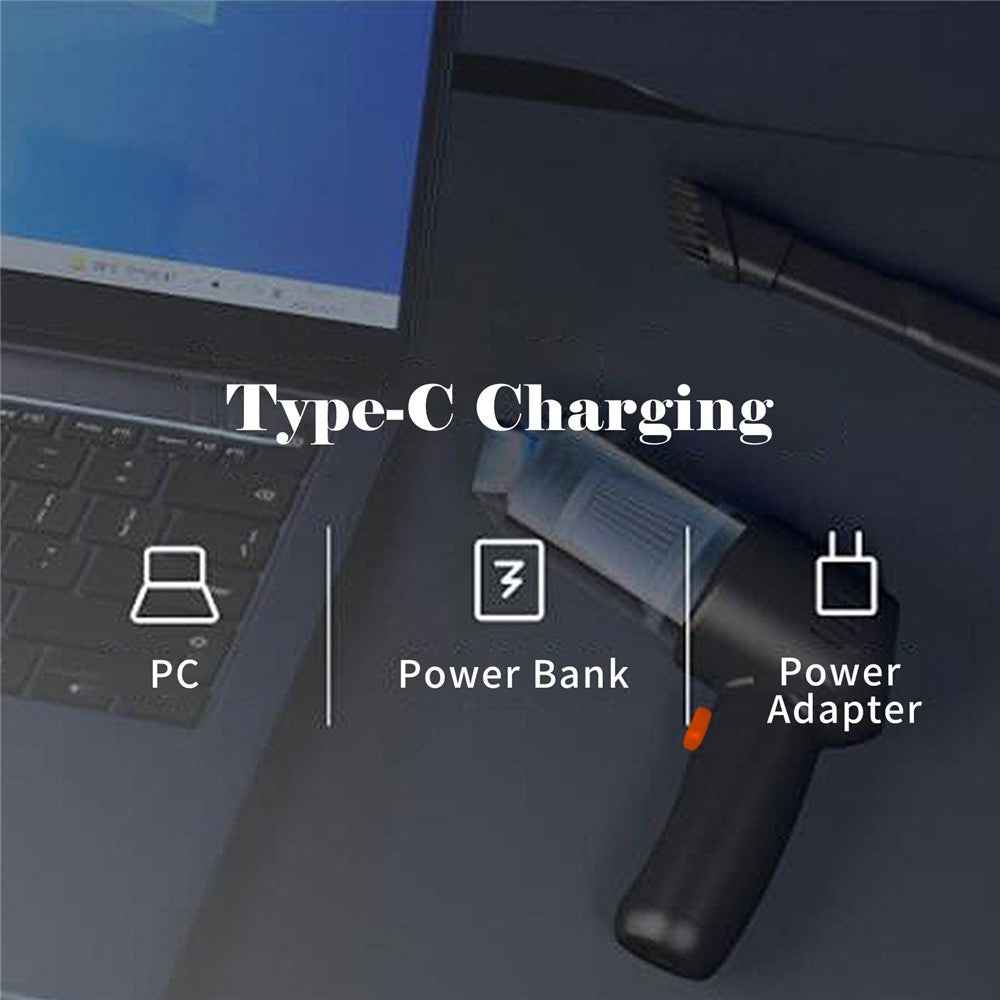 Cordless Vacuum Cleaner 9000PA 100W Rechargeable Wet and Dry Handheld Vacuum Cleaner for Pet Hair Home Office - Black