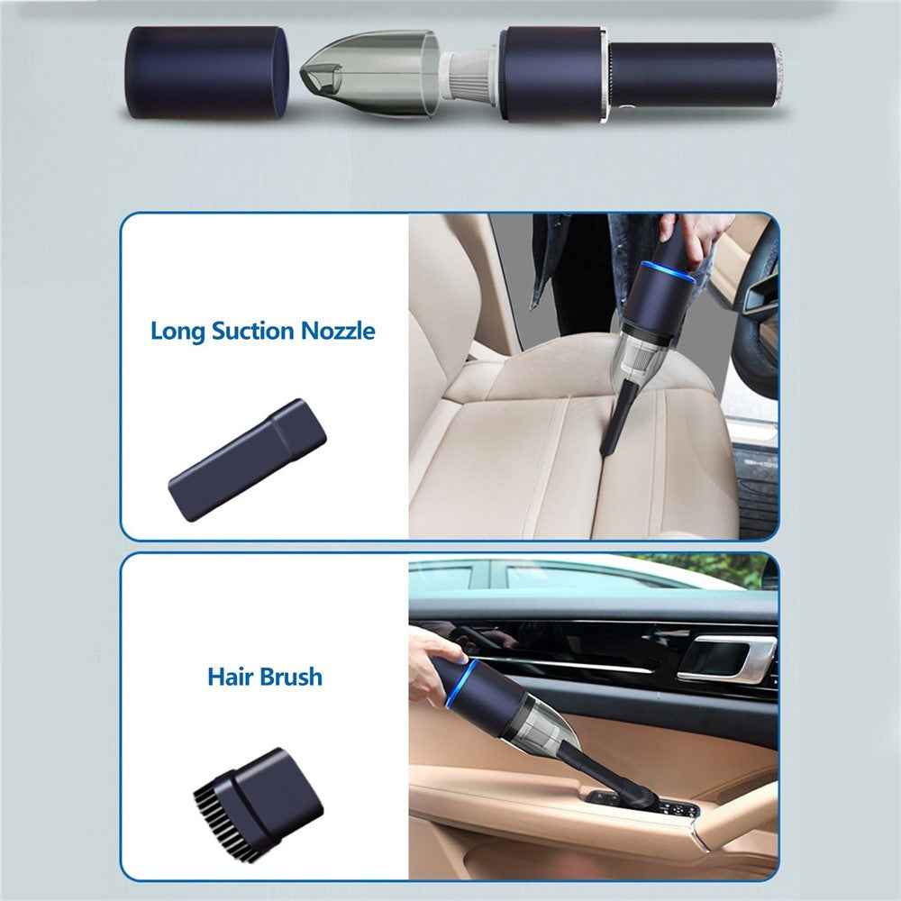 Mini Vacuum Cleaner Portable Strong Suction Wet Dry Cleaner for Cleaning Home Office Car - Wireless/Blue