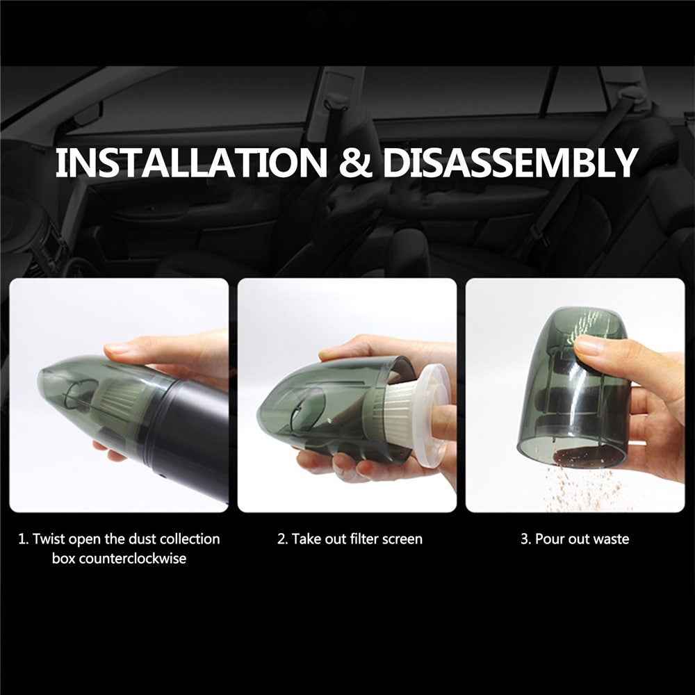 Mini Vacuum Cleaner Portable Strong Suction Wet Dry Cleaner for Cleaning Home Office Car - Wirelss/Silver