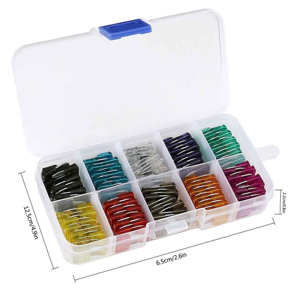 120Pcs/Box Mini Auto Blade Fuses Set 2-35A Assorted Color-coded Carved Amp Rating Fuse