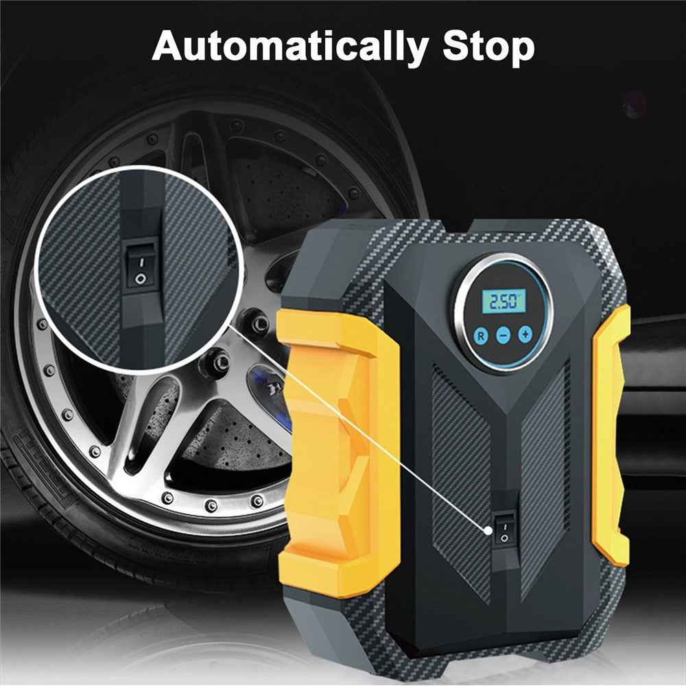 Portable Car 12V Air Pump Digital Display Strong Energy Quick Inflation Automatically Stop Tire Pressure Detection with Night Lamp
