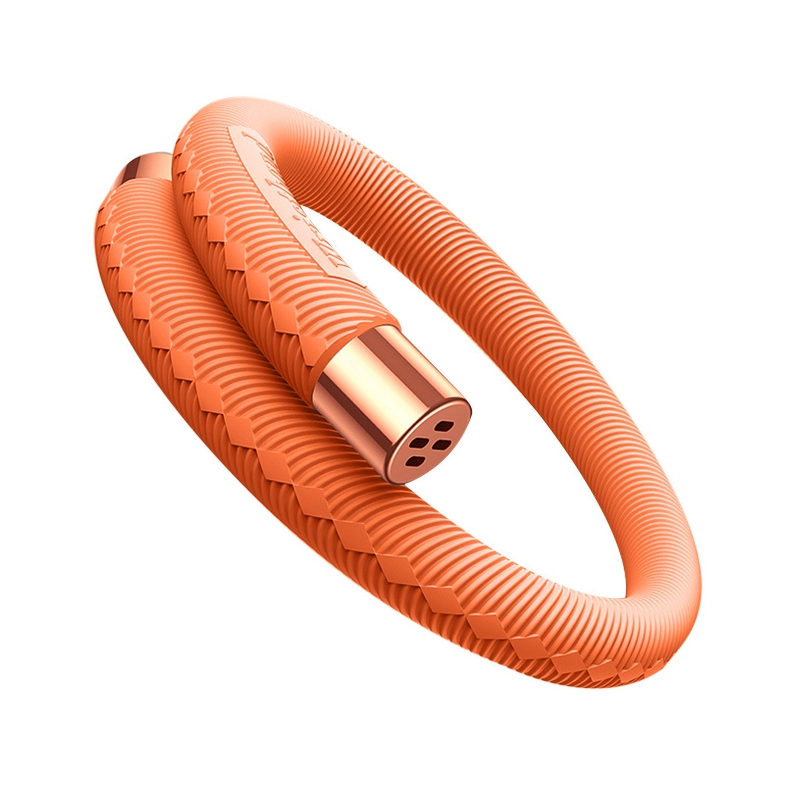 Mosquito Repellent Bracelet Wrist Band Double Head Design Soft Silicone Plant Essential Oil Soaking Bug Repellent Bracelet - Orange