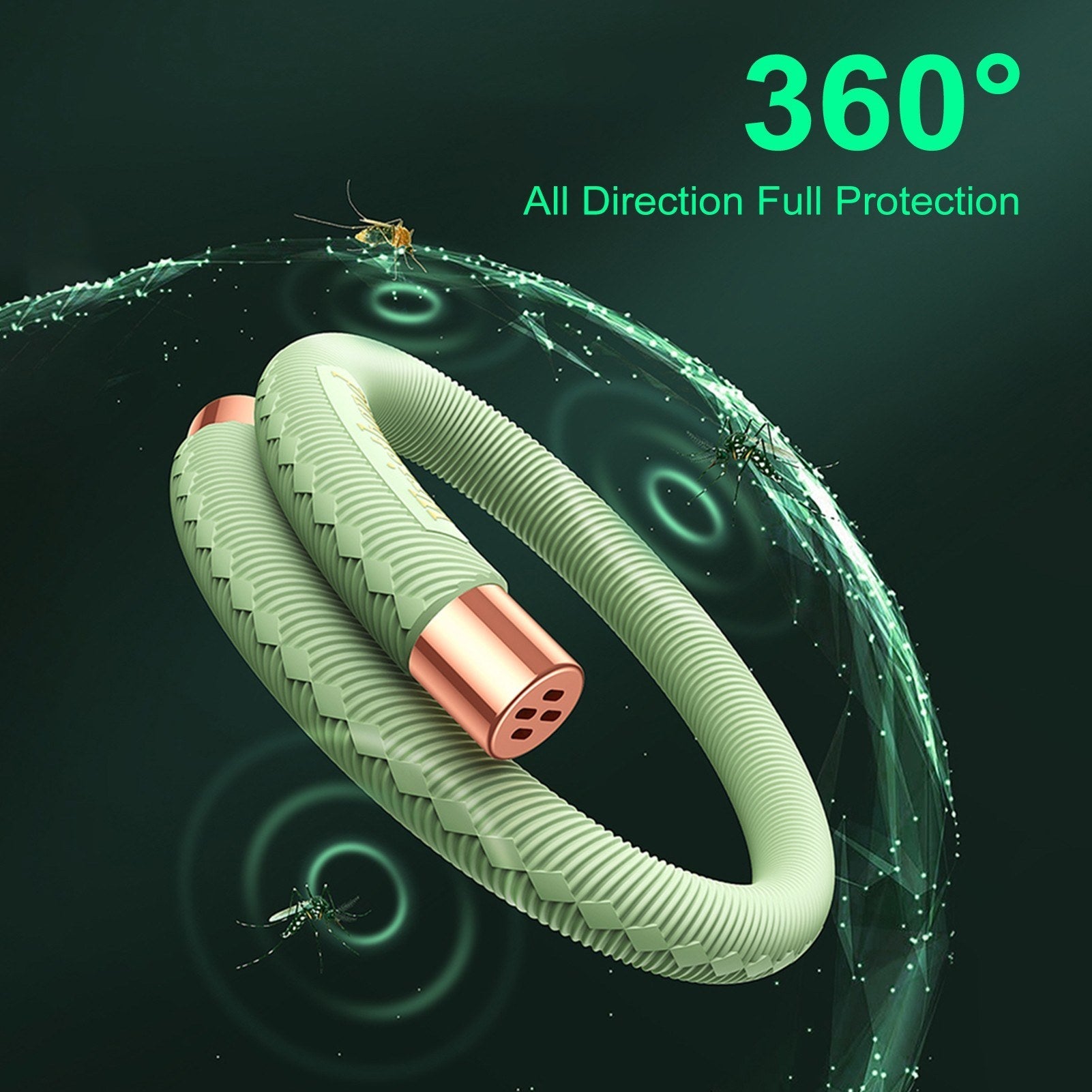 Mosquito Repellent Bracelet Wrist Band Double Head Design Soft Silicone Plant Essential Oil Soaking Bug Repellent Bracelet - Orange