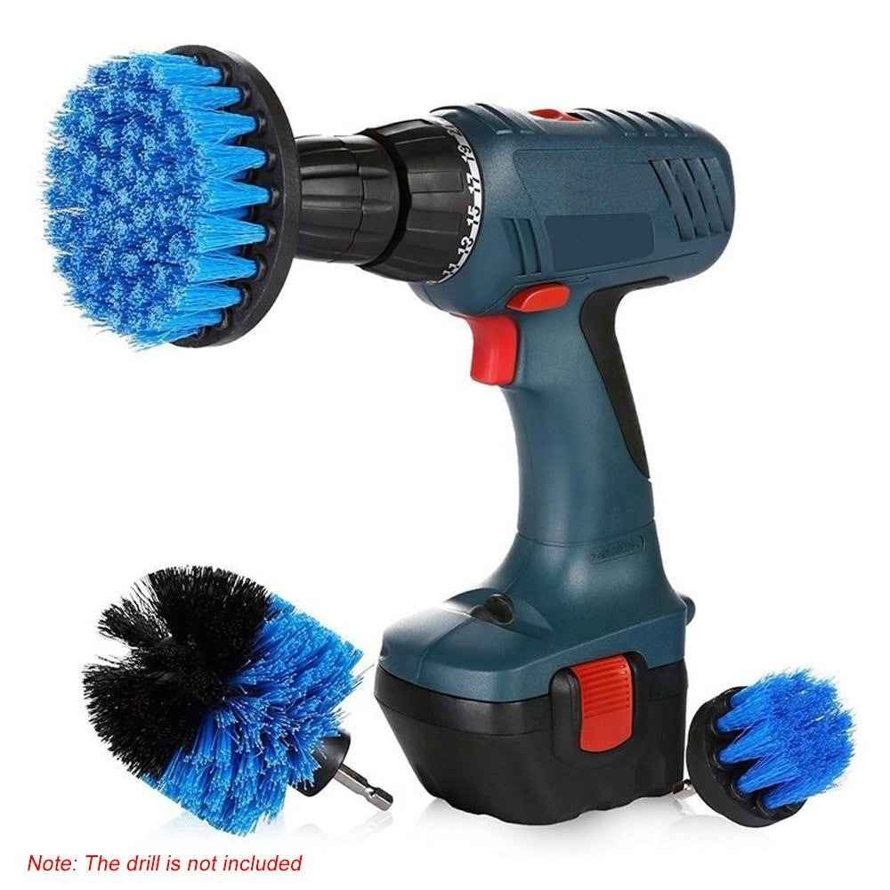 3 Pack Drill Brush Attachment Set Scrubber Cleaning Brush for Cleaning Bathroom Surfaces Floor Tub Shower Tile Kitchen - Blue