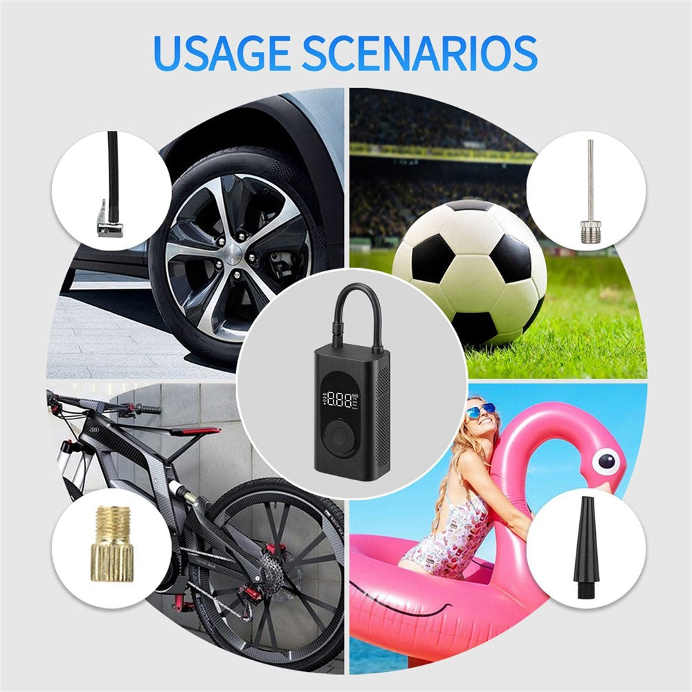 Portable Air Compressor Large Capacity Battery Wireless Inflation 150PSI Mini Electric Inflator Pump Wireless Car Tire Inflator Pump with Digital Display LED Light for Bike Motorcycle Car