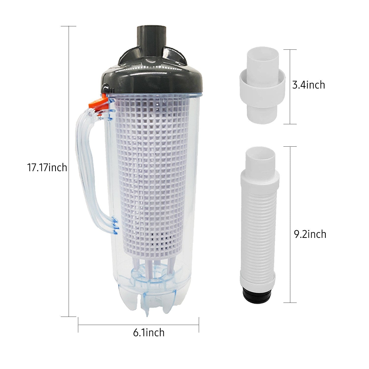 Leaf Trap Canister Swimming Pool Supplies Automatic Vacuum Suction Cleaners with Mesh Basket Hose Adapter