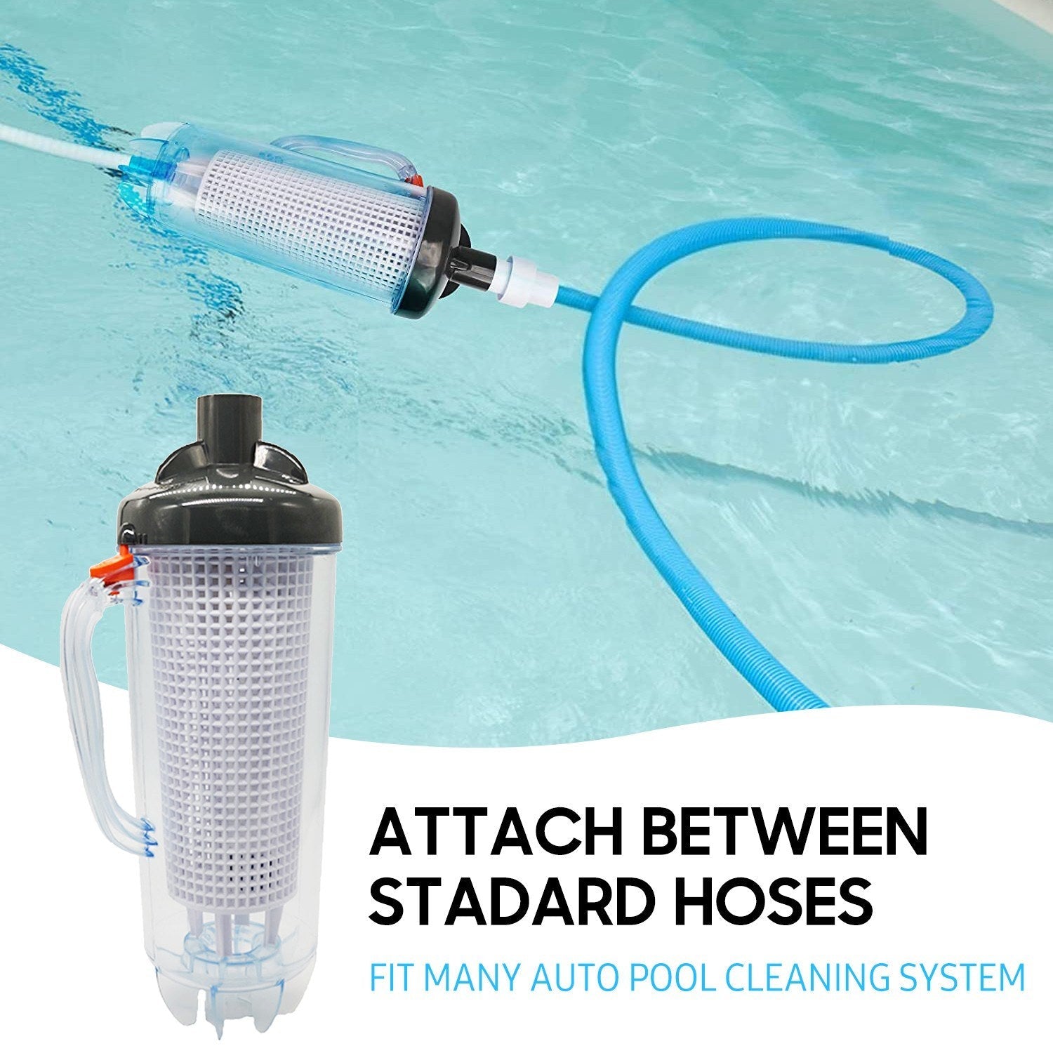 Leaf Trap Canister Swimming Pool Supplies Automatic Vacuum Suction Cleaners with Mesh Basket Hose Adapter