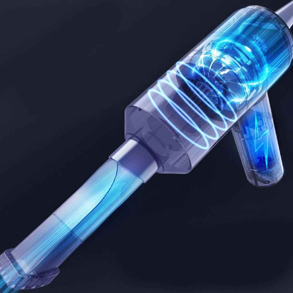 2 in 1 Car Cordless Vacuum Cleaner Air Blower 2000PA Home Office Mini Handheld Dust Remover Deduster - Black