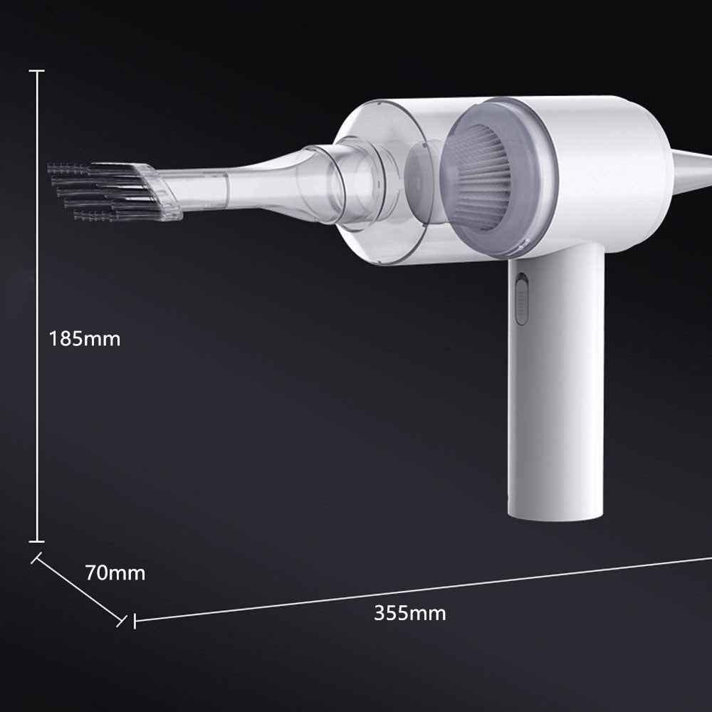 2 in 1 Car Cordless Vacuum Cleaner Air Blower 2000PA Home Office Mini Handheld Dust Remover Deduster - Black