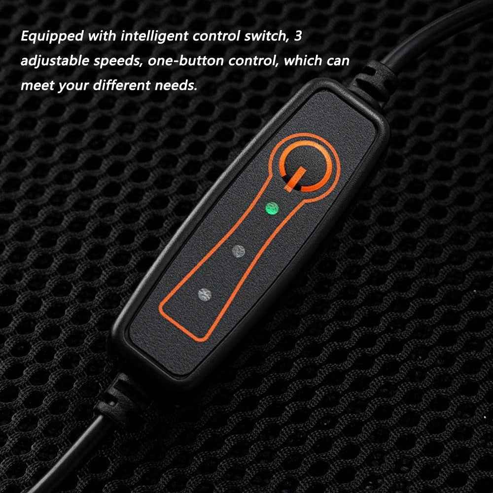 Car Ventilated Cushion Summer Seat Cooler Automotive USB Cooling Seat Cover with 5 Fans 3 Adjustable Wind Speed - Red