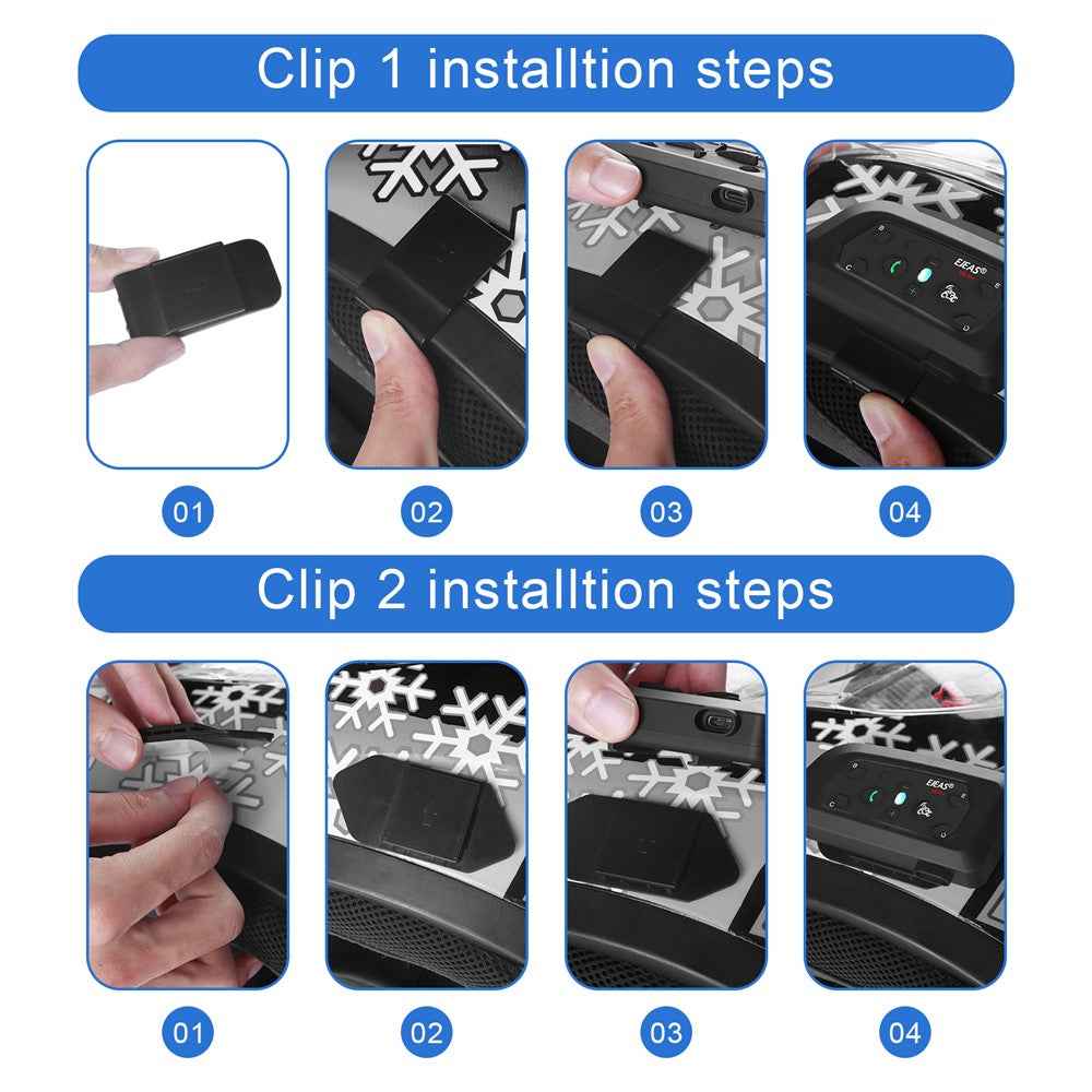EJEAS V6PRO 1Pc Motorcycle Intercom Bluetooth-compatible 5.0 Headset Full Duplex Riding Real-Time Helmet Communication System