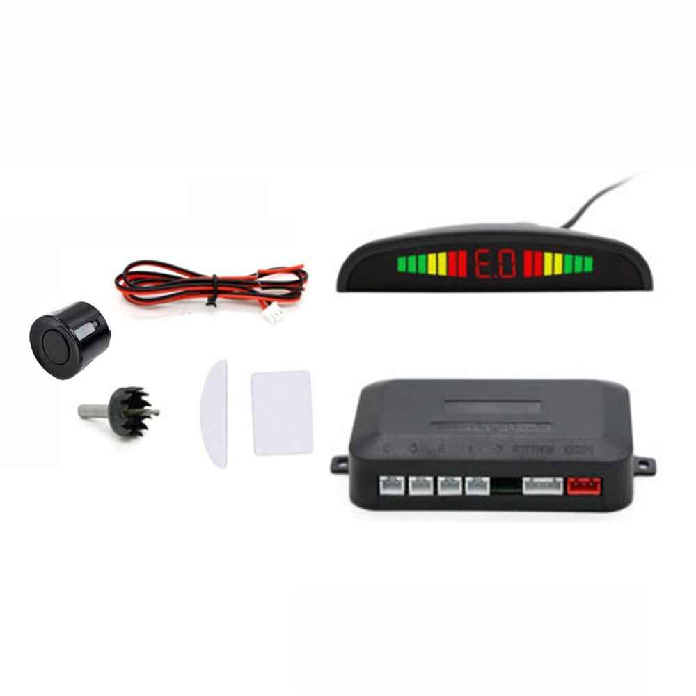 Digital Display Car Sensor Backup Reverse Rear View Radar Alarm Safety System Kit - Black