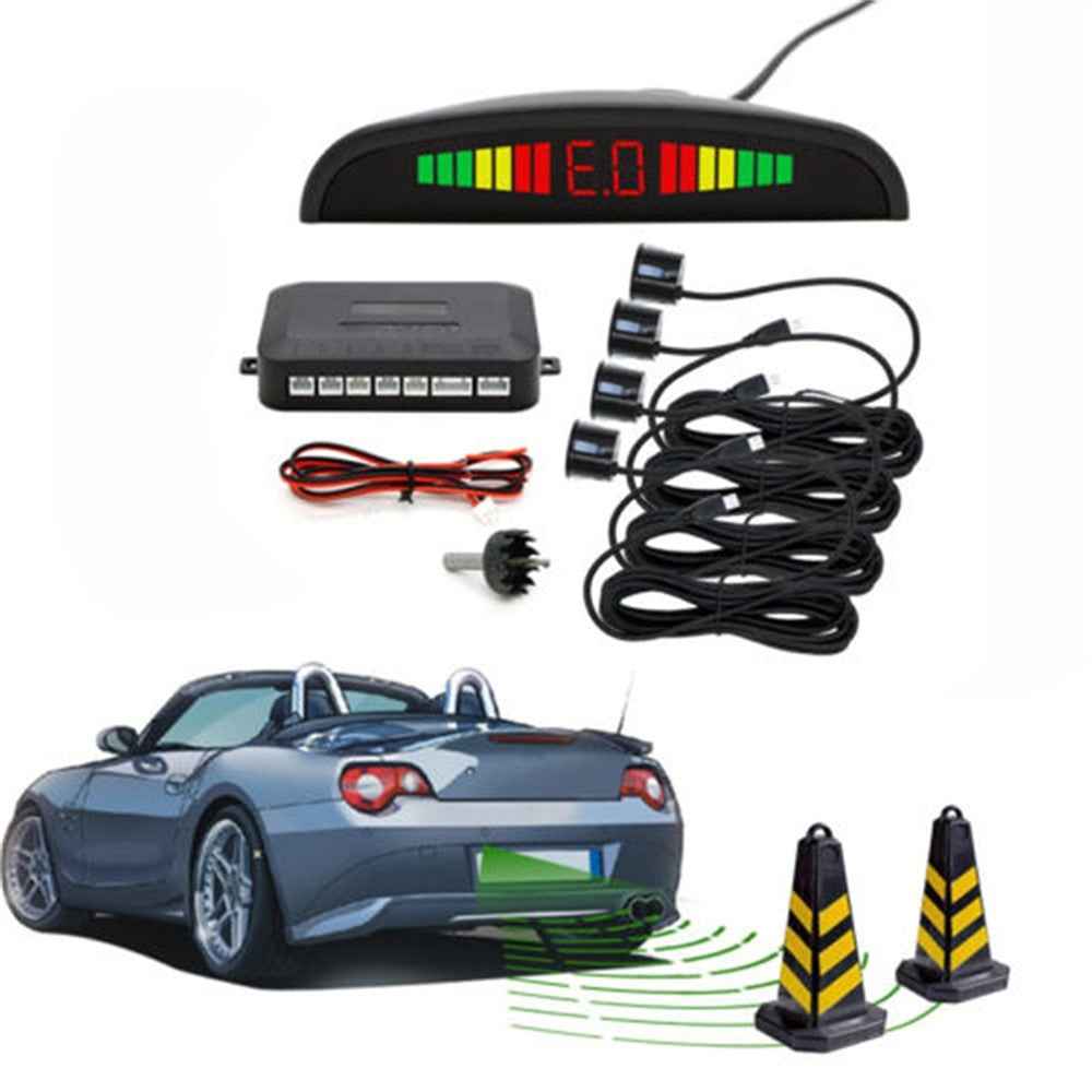 Digital Display Car Sensor Backup Reverse Rear View Radar Alarm Safety System Kit - Black