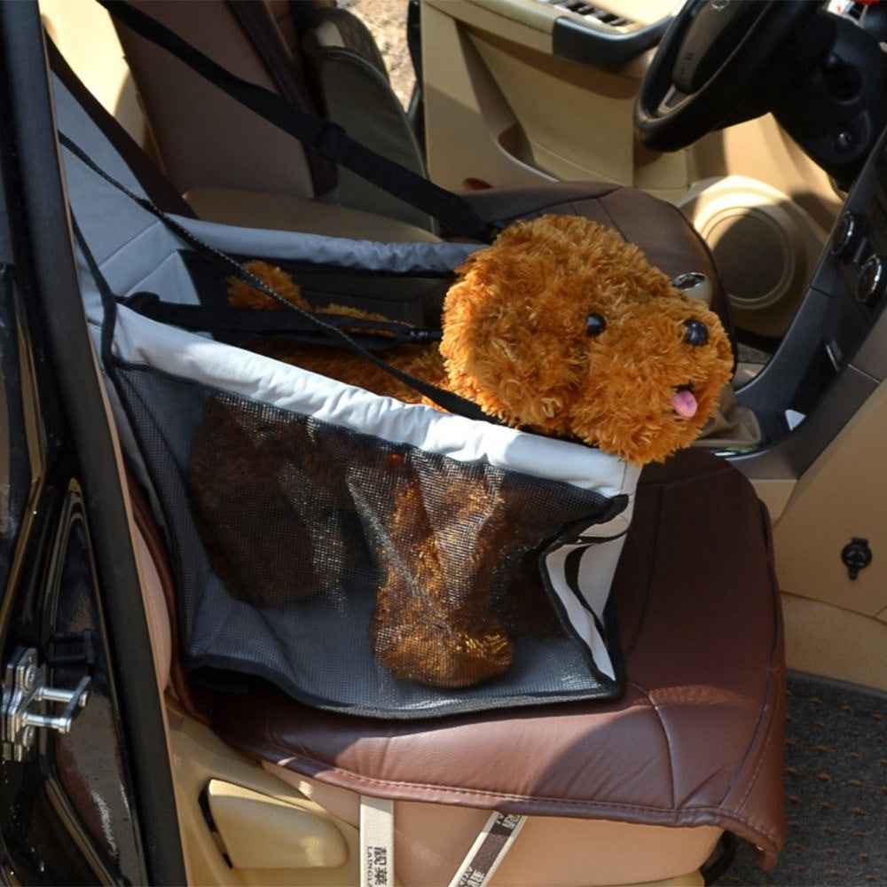 New Folding Pet Dog Cat Car Seat Safe Travel Carrier Kennel Puppy Handbag - Grey