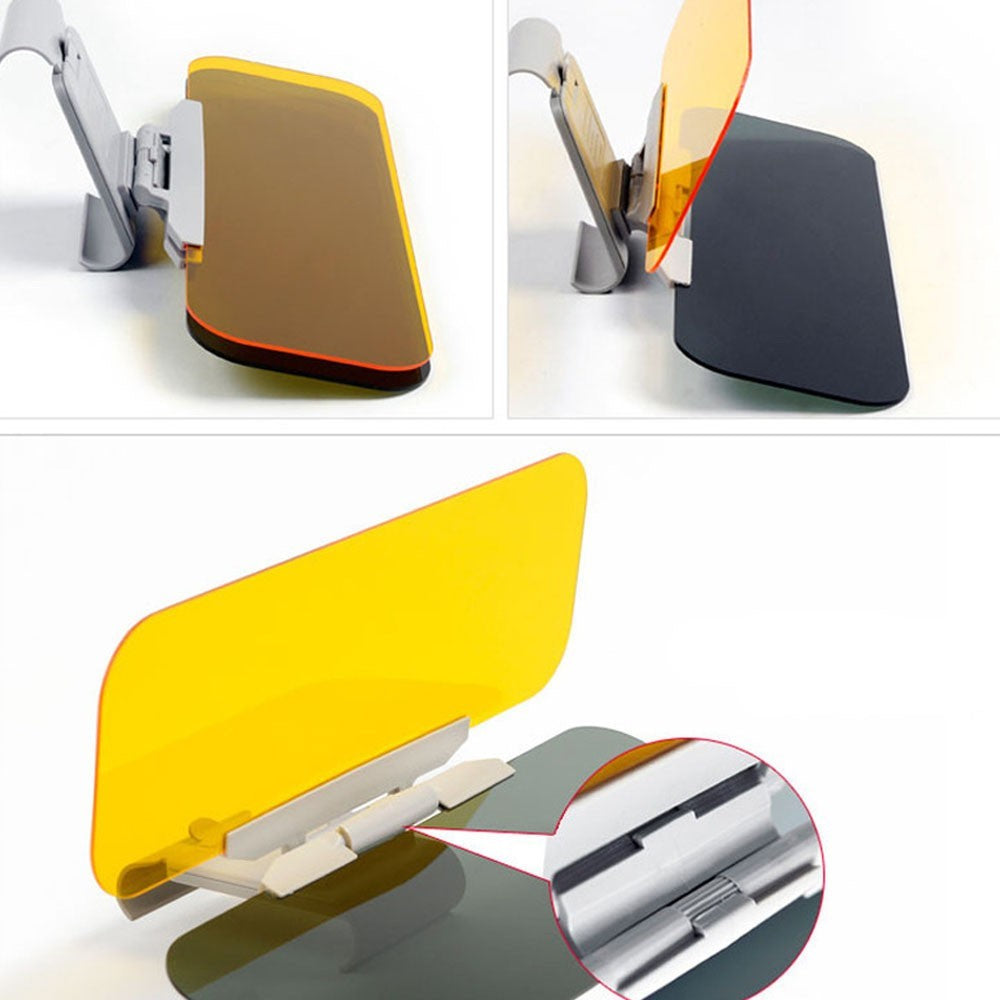 2-in-1 Car Anti-Dazzling Sun Visor for Day and Night Anti-Glaring Durable Sun Protection Vehicle Windshield Sunshade UV Blocker for Safety Driving