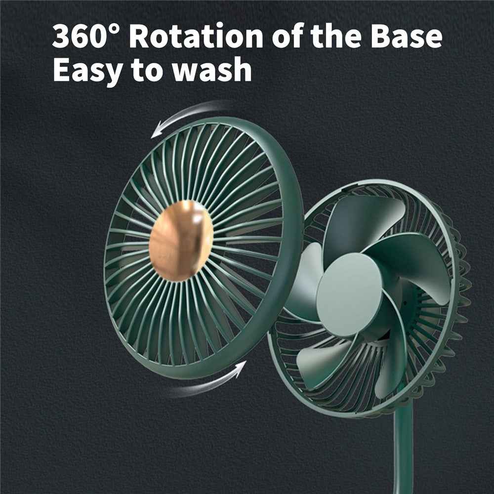 Portable Mini Car Fan Low Noise Powerful Silent Fan 3 Speeds Settings 360-degree Rotation Car Desk Fan for Car/Home/Office/Travel - Black