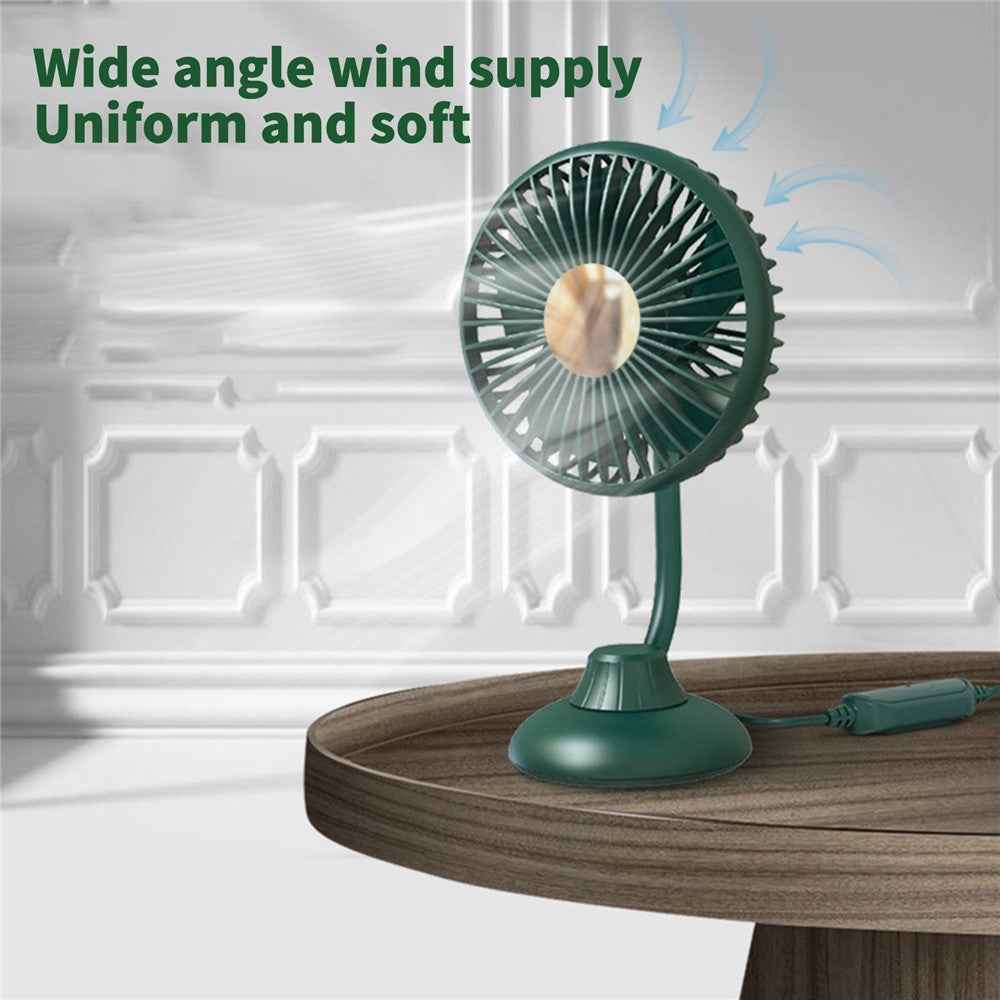 Portable Mini Car Fan Low Noise Powerful Silent Fan 3 Speeds Settings 360-degree Rotation Car Desk Fan for Car/Home/Office/Travel - Black