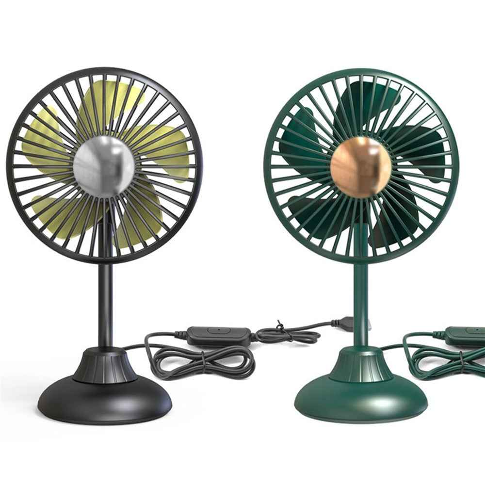 Portable Mini Car Fan Low Noise Powerful Silent Fan 3 Speeds Settings 360-degree Rotation Car Desk Fan for Car/Home/Office/Travel - Dark Green