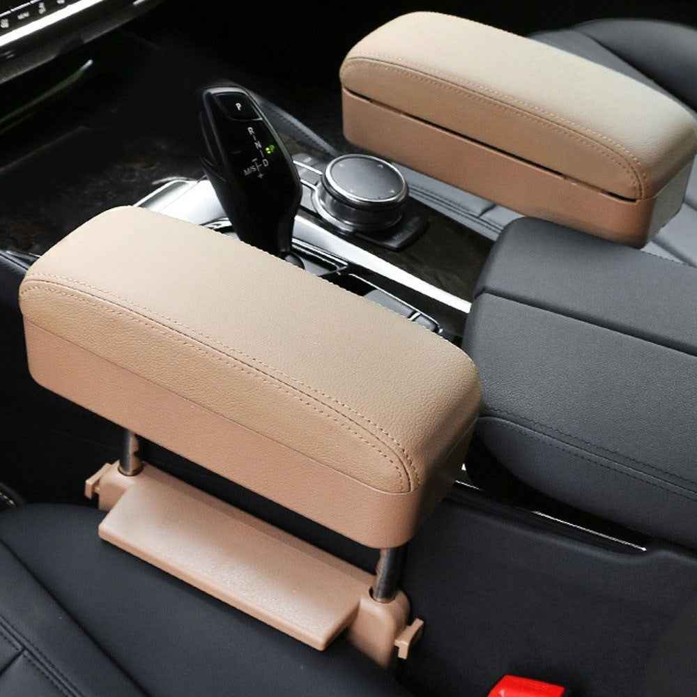 Waterproof Anti-stains Surface Car Armrest Support Adjustable Height Durable Elbow Rest Cushion Arm Rest Box Pad Center Console Storage Organizer - Grey