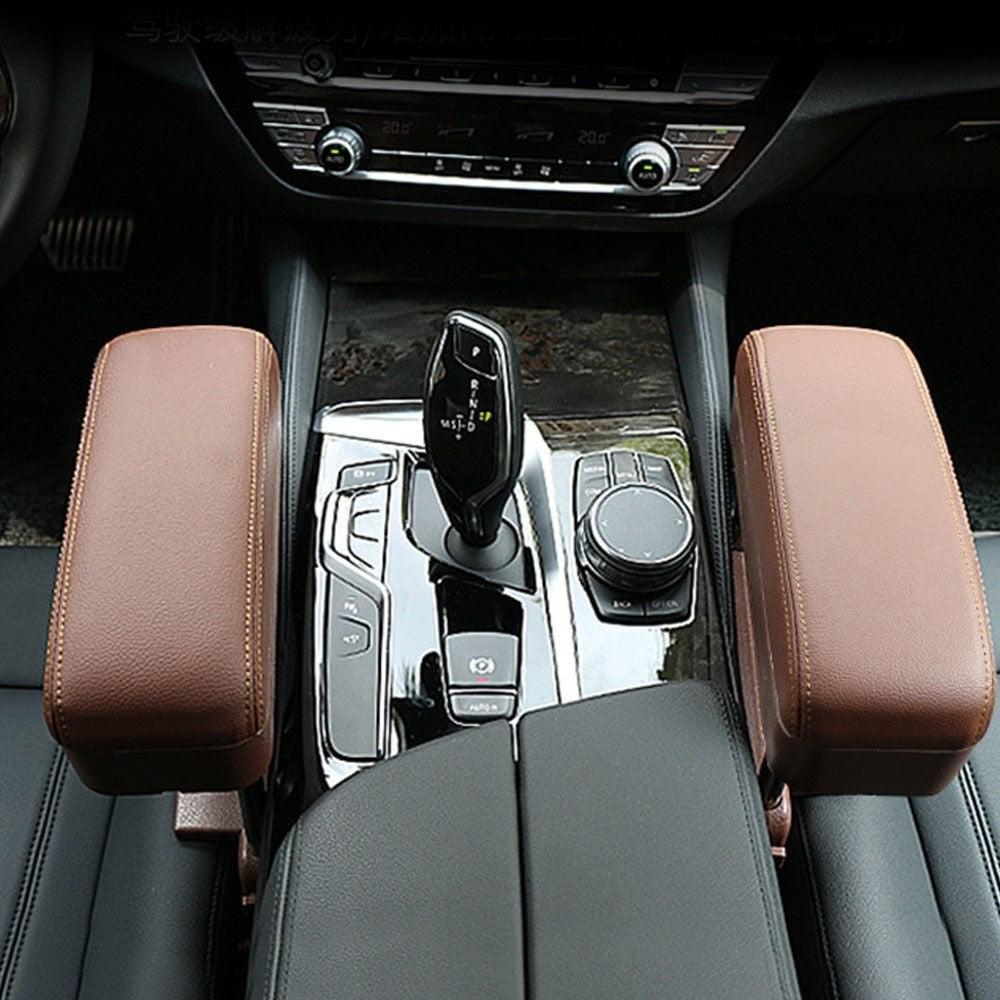 Waterproof Anti-stains Surface Car Armrest Support Adjustable Height Durable Elbow Rest Cushion Arm Rest Box Pad Center Console Storage Organizer - Grey