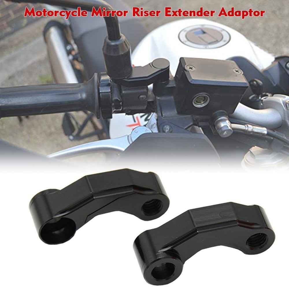 2Pcs Mirror Mount Risers 10mm Motorcycle Mirror Riser Extender Adapter Kit Riser Mount Extender