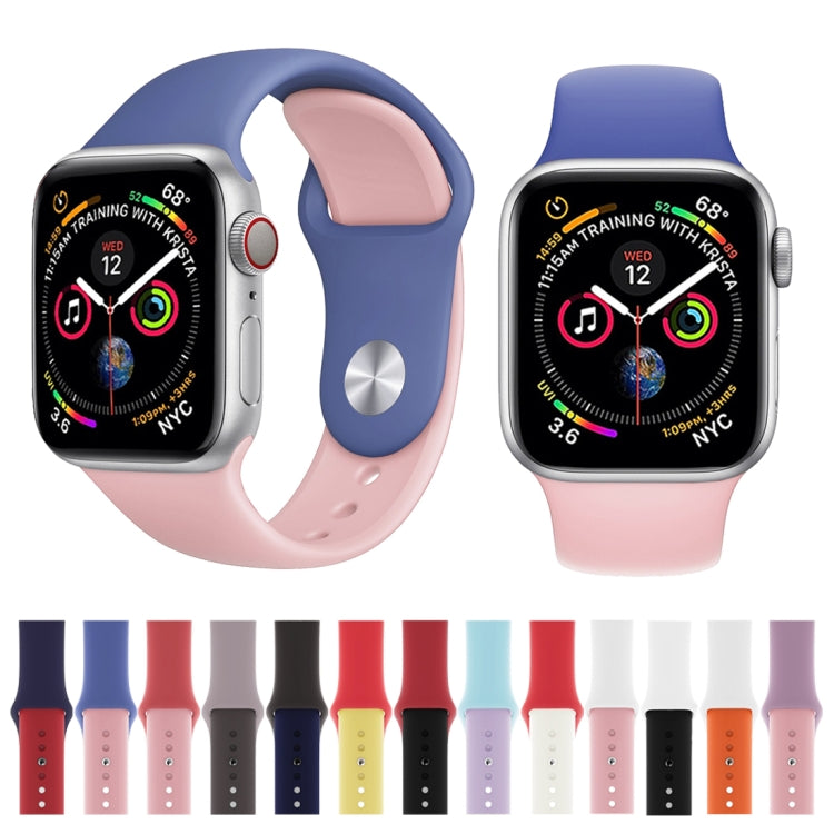 Double Colors Silicone Watch Band for Apple Watch Series 3 & 2 & 1 42mm (Light Blue+Light Pink)