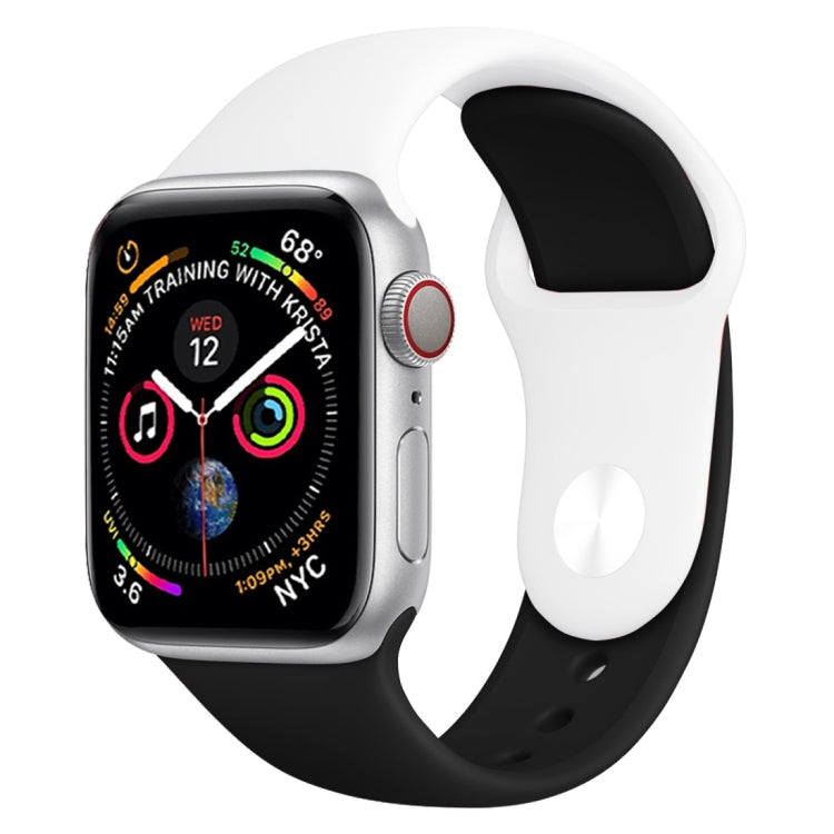 Double Colors Silicone Watch Band for Apple Watch Series 3 & 2 & 1 38mm (White+Red)