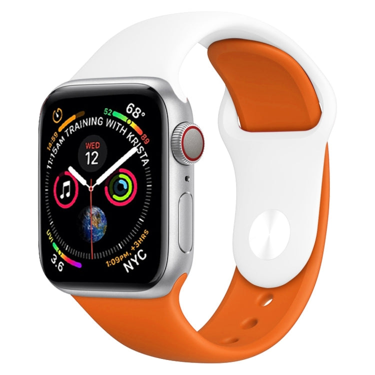 Double Colors Silicone Watch Band for Apple Watch Series 3 & 2 & 1 38mm (White+Red)